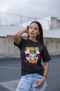 Skater Girl Bad Attitude Logo fashion T-Shirt